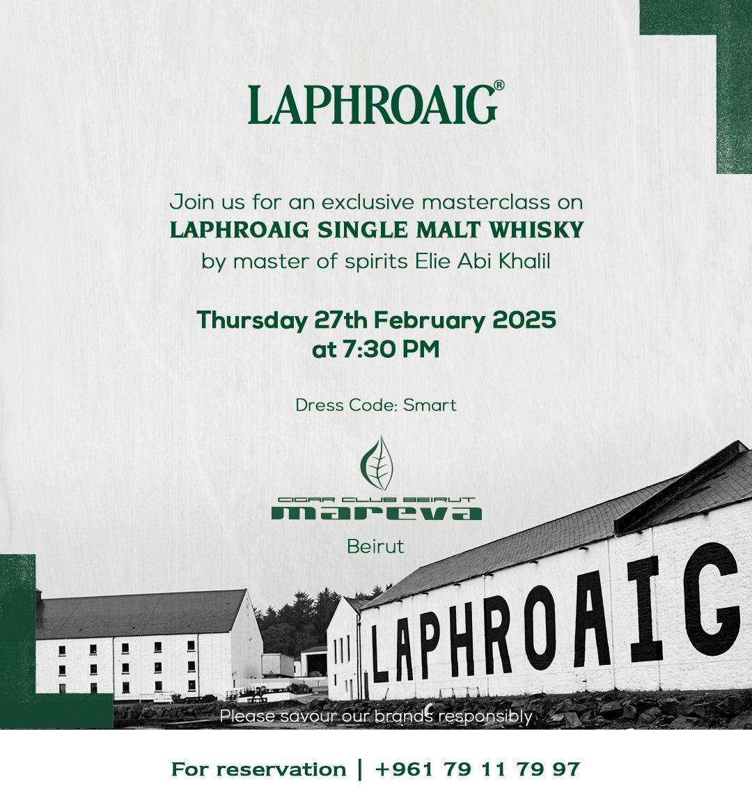 A Night of Peat and Passion: The Laphroaig Masterclass at Club Mareva Beirut - Image 1